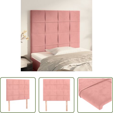 Testiera in Velluto -  Testiera Rosa 90x5x118/128 cm Velluto