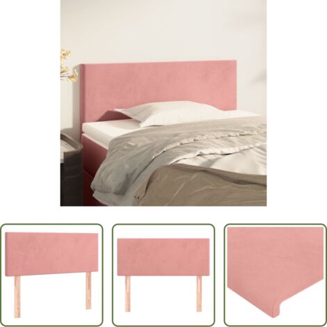 Testiera in Velluto -  Testiera Rosa 90x5x78/88 cm in Tessuto