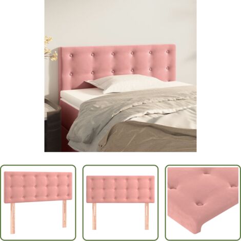 Testiera in Velluto -  Testiera Rosa 90x5x78/88 cm in Tessuto