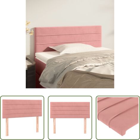 Testiera in Velluto -  Testiera Rosa 90x5x78/88 cm in Tessuto