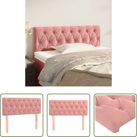 Testiera in Velluto -  Testiera Rosa 90x7x78/88 cm in Tessuto