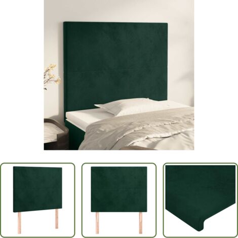 Testiera in velluto -  Testiera Verde Scuro 100x5x118/128 cm Velluto