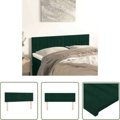 Testiera in velluto -  Testiera Verde Scuro 144x5x78/88 cm in Velluto