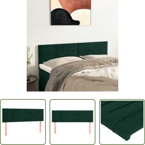 Testiera in velluto -  Testiera Verde Scuro 144x5x78/88 cm in Velluto