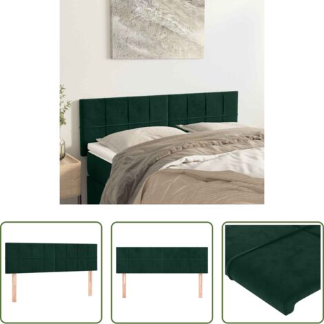 Testiera in velluto -  Testiera Verde Scuro 144x5x78/88 cm in Velluto