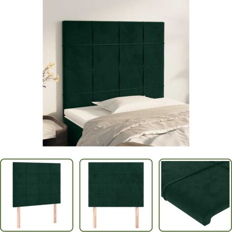 Testiera in velluto -  Testiera Verde Scuro 80x5x118/128 cm Velluto