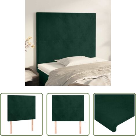 Testiera in velluto -  Testiera Verde Scuro 80x5x118/128 cm Velluto