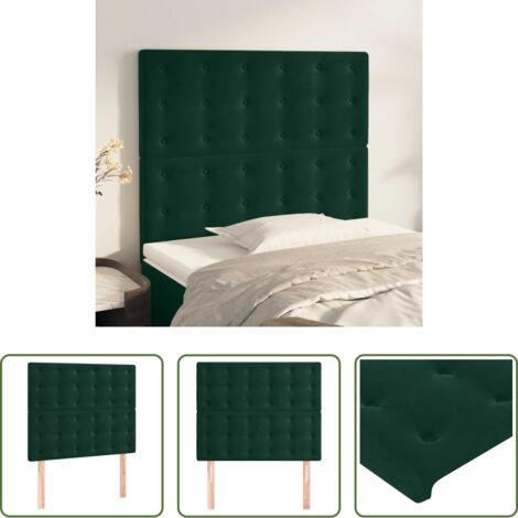 Testiera in velluto -  Testiera Verde Scuro 80x5x118/128 cm Velluto