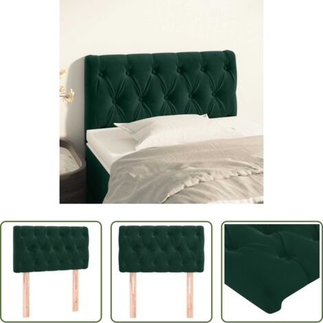 Testiera in velluto -  Testiera Verde scuro 80x7x78/88 cm in Velluto