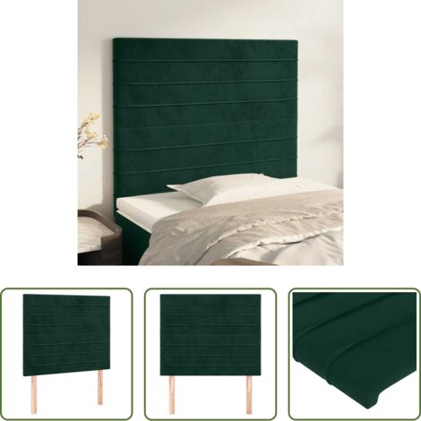 Testiera in velluto -  Testiera Verde Scuro 90x5x118/128 cm Velluto