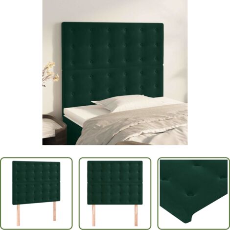 Testiera in velluto -  Testiera Verde Scuro 90x5x118/128 cm Velluto