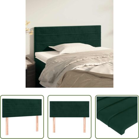 Testiera in velluto -  Testiera Verde scuro 90x5x78/88 cm in Velluto