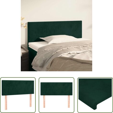 Testiera in velluto -  Testiera Verde scuro 90x5x78/88 cm in Velluto