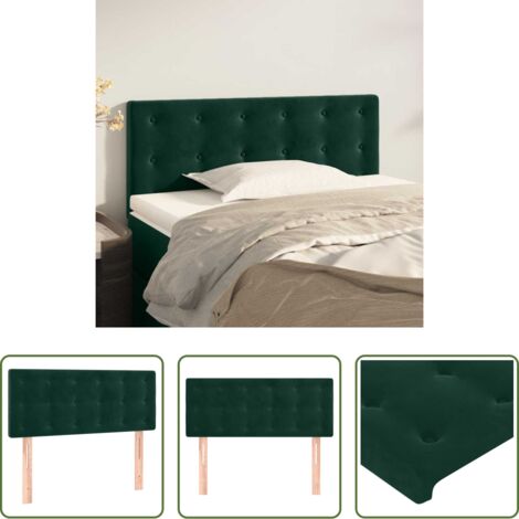 Testiera in velluto -  Testiera Verde scuro 90x5x78/88 cm in Velluto