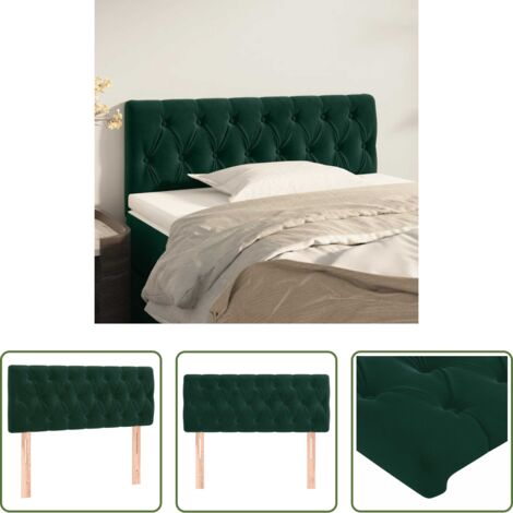 Testiera in velluto -  Testiera Verde scuro 90x7x78/88 cm in Velluto