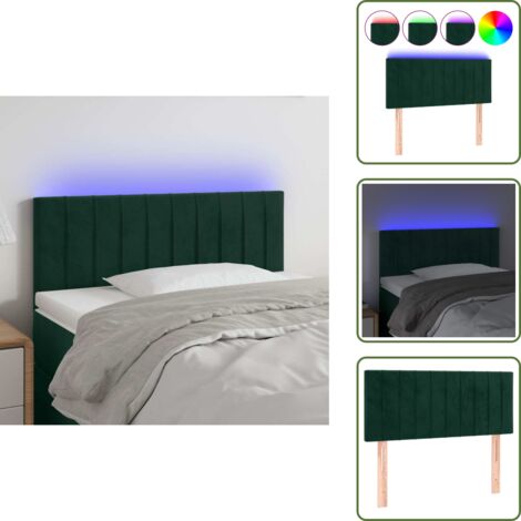 Testiera in velluto - vidaXL Testiera a LED Verde scuro 90x5x78/88 cm in Similpelle - Testiera regolabile