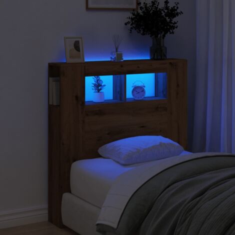 Testiera LED Rovere Artigianale 100x18,5x103,5 cm Multistrato vidaXL 751023