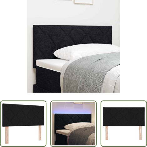 Testiera LED -  Testiera LED Nero 90 cm Tessuto