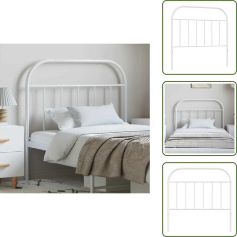 Testiera letto 100 cm - vidaXL Testiera di Ricambio in Metallo Bianco 100 cm -