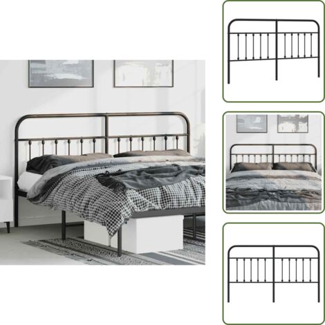 Testiera letto 180 cm - vidaXL Testiera di Ricambio in Metallo Nero 180 cm -