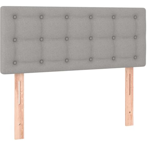 Testiera letto accessorio arredo camera da letto 100 x 5 x 78/88 cm tessuto grigio chiaro TDL0203231
