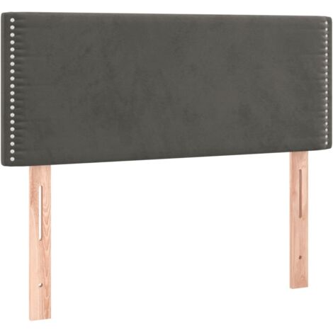Testiera letto accessorio arredo camera da letto 100 x 5 x 78/88 cm tessuto in velluto grigio scuro TDL0203190
