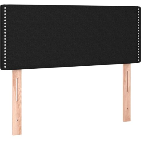Testiera letto accessorio arredo camera da letto 100 x 5 x 78/88 cm tessuto nero TDL0202394