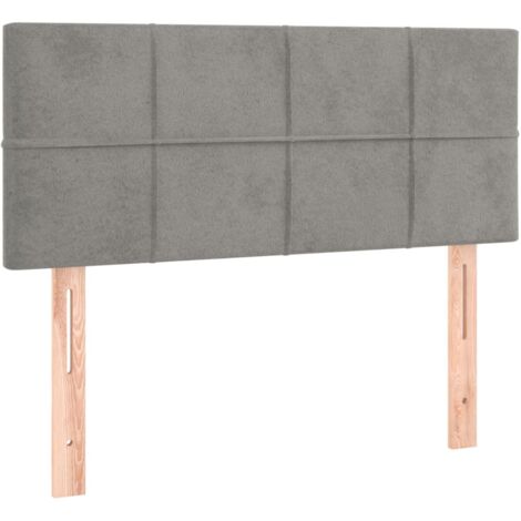 Testiera letto accessorio arredo camera da letto 100 x 5 x 78/88 cm tessuto velluto grigio chiaro TDL0203227