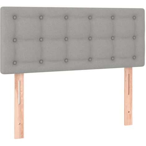 Testiera letto accessorio arredo camera da letto 80 x 5 x 78/88 cm tessuto grigio chiaro TDL0203220