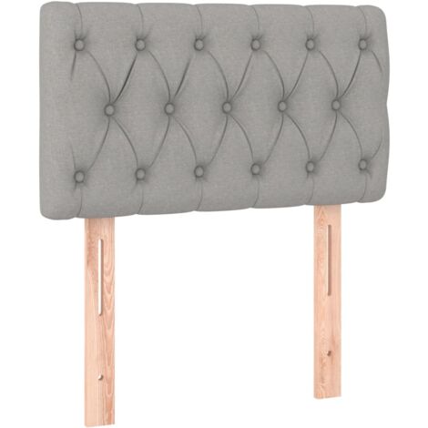 Testiera letto accessorio arredo camera da letto 80 x 7 x 78/88 cm tessuto grigio chiaro TDL0203209