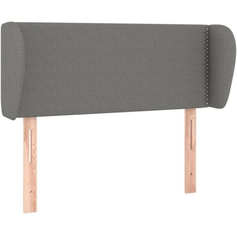 Testiera letto accessorio arredo camera da letto con bordo laterale 93 x 23 x 78/88 cm tessuto grigio scuro TDL0204849