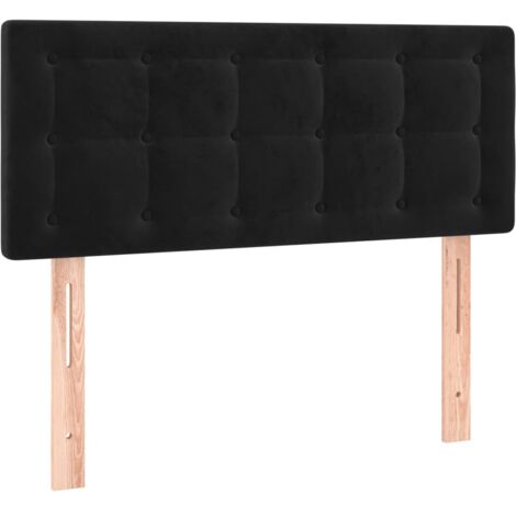 Testiera letto accessorio camera da letto mobile imbottito 80 x 5 x 78/88 cm tessuto velluto nero TDL0202111