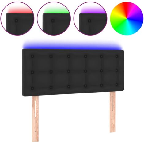 Testiera letto accessorio camera da letto mobili LED 100 x 5 x 78/88 cm nero sintetico TDL0200757