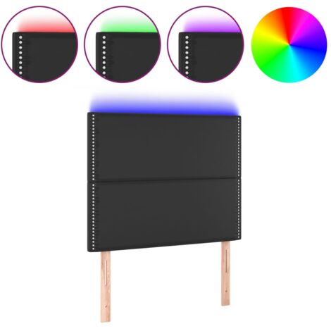 Testiera letto accessorio camera da letto mobili LED 90 x 5 x 118/128 cm nero sintetico TDL0200546