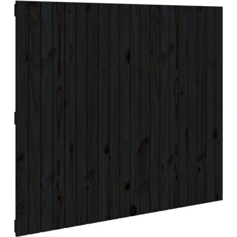 Testiera letto accessorio camera da letto pensile stile pallet 127,5 x 3 x 110 cm legno massello nero TDL0202545