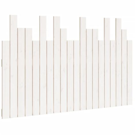 Testiera letto accessorio camera da letto pensile stile pallet 127,5 x 3 x 80 cm in legno massello bianco TDL0202729