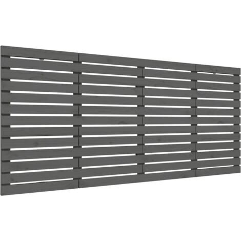 Testiera letto accessorio camera da letto pensile stile pallet 206 x 3 x 91,5 cm legno massello grigio TDL0202627