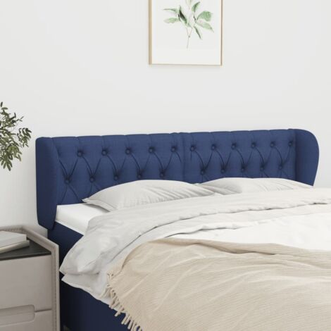 Testiera letto ad Orecchio,Testiera del letto Moderno Blu 163x23x78/88cm in Tessuto -BV33379