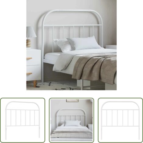 Testiera letto bianca -  Testiera di Ricambio in Metallo Bianco 100 cm