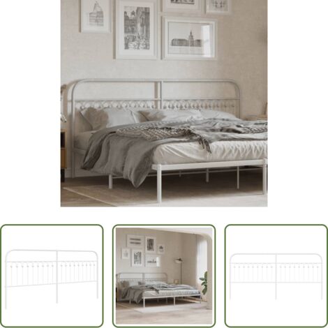 Testiera letto bianca -  Testiera di Ricambio in Metallo Bianco 200 cm