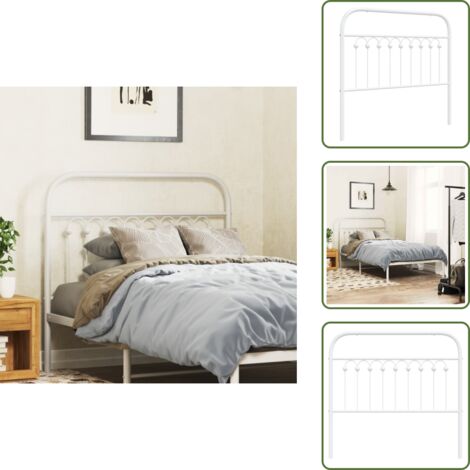 Testiera letto bianca - vidaXL Testiera di Ricambio in Metallo Bianco 100 cm - Testiera letto 100 cm
