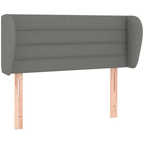Testiera letto complemento arredo camera da letto con bordo laterale 83 x 23 x 78/88 cm tessuto grigio scuro TDL0204886