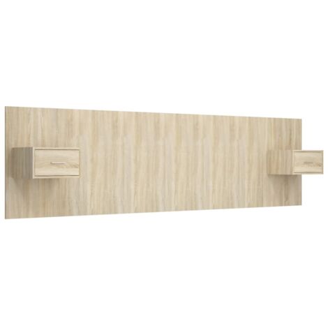 Testiera Letto con Comodini in Legno Multistrato Rovere Sonoma vidaXL