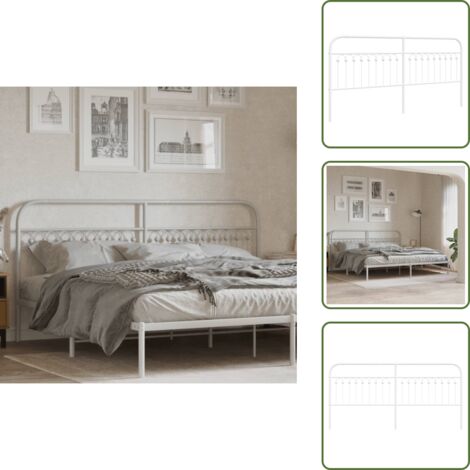Testiera letto con gambe in metallo - vidaXL Testiera di Ricambio in Metallo Bianco 200 cm -