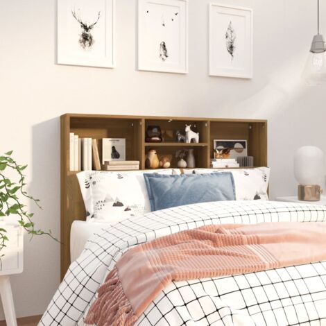 Testiera Letto con Scomparti,Testiera Moderno del letto imbottita Rovere Marrone 120x19x103,5 cm  -MC23890
