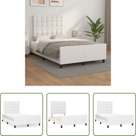 Testiera letto -  Giroletto senza Materasso Bianco 120x190 cm Similpelle