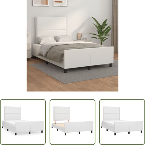 Testiera letto -  Giroletto senza Materasso Bianco 120x190 cm Similpelle
