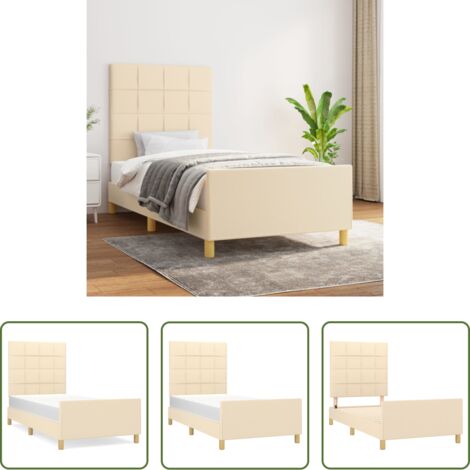 Testiera letto -  Giroletto senza Materasso Crema 80x200 cm in Tessuto