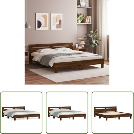 Testiera letto -  Giroletto Testiera Rovere Marrone 200x200 cm Legno Multistrato