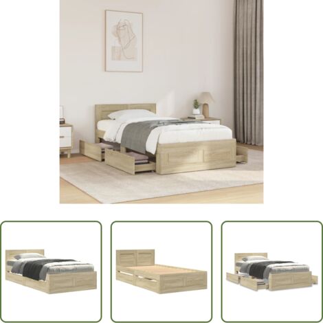 Testiera letto -  Giroletto Testiera Rovere Sonoma 100x200 cm Legno Multistrato